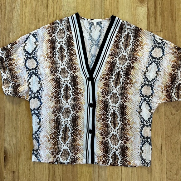MAJE lomil snake print dolman sleeve blouse button front size S - Picture 9 of 15